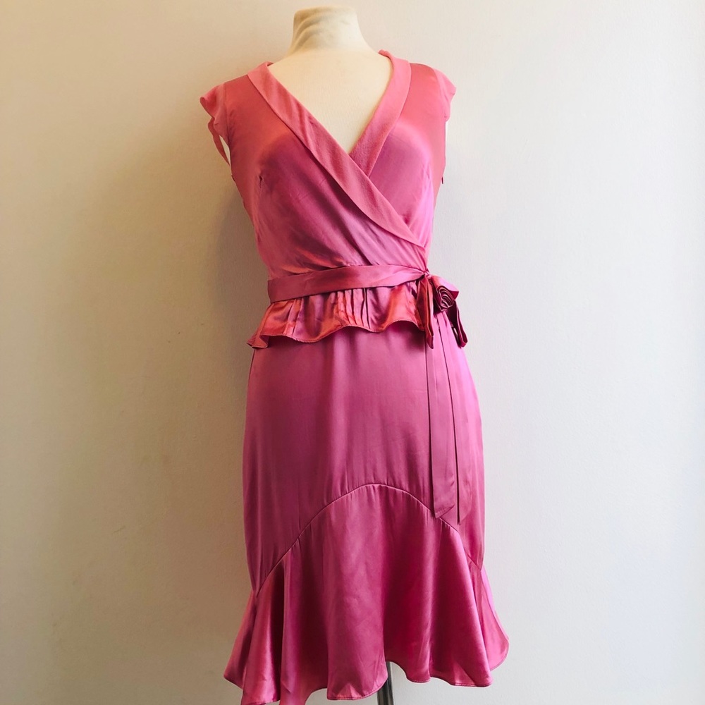 Flirty Laundry Silk Peplum Dress